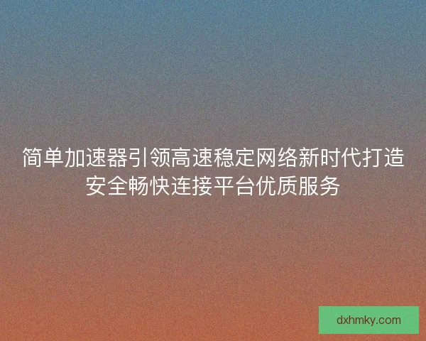 简单加速器引领高速稳定网络新时代打造安全畅快连接平台优质服务