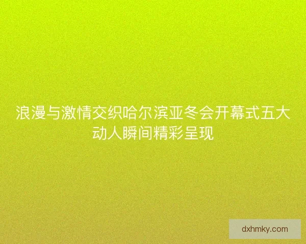 浪漫与激情交织哈尔滨亚冬会开幕式五大动人瞬间精彩呈现