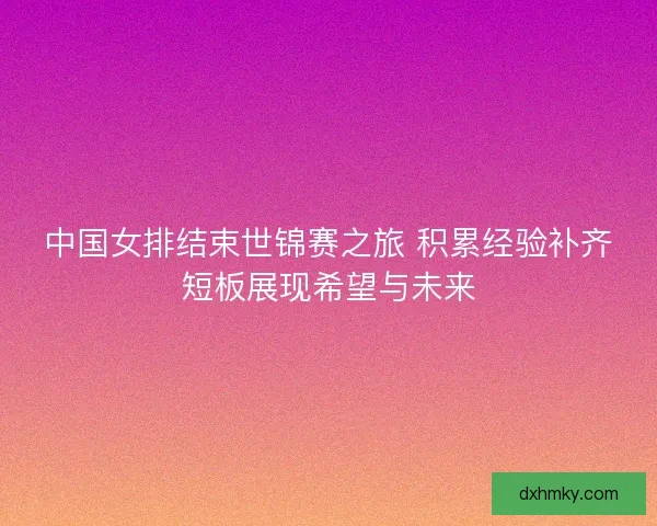 中国女排结束世锦赛之旅 积累经验补齐短板展现希望与未来